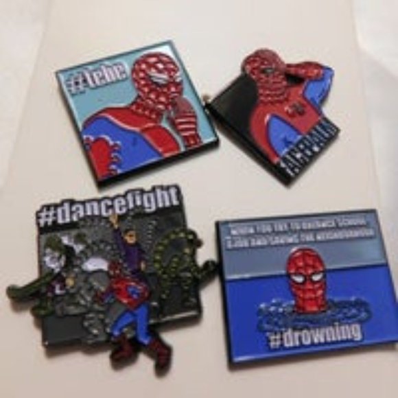 SPIDERMAN 80 YEAR ANNIVERSARY 4 LAPEL PIN PACK - Picture 2 of 6